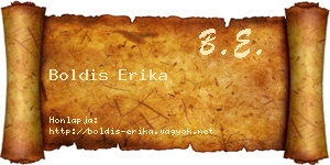 Boldis Erika névjegykártya